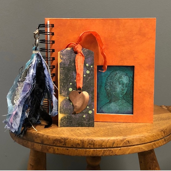 Vtg 90s Renaissance Style Blank Journal, Handmade Tassel/Bookmark, Junk Journal - Picture 1 of 5